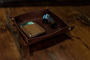 Lekane Valet Tray - Horween Football - aether and vertu